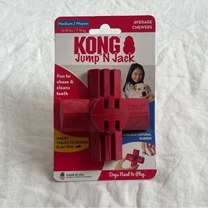 (NWT) KONG Jump 'N Jack Chew Toy - Vibrant Red